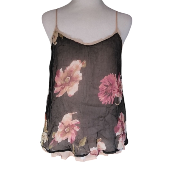 Anthropologie E by Eloise Floral Lightweight 100% Silk Tank Top Size Small - Picture 1 of 8
